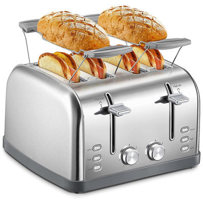 Anbolife XXL 4 irisan roti panggang logo listrik portabel roti panggang komersial roti panggang stainless steel dengan 7 pengaturan nuansa