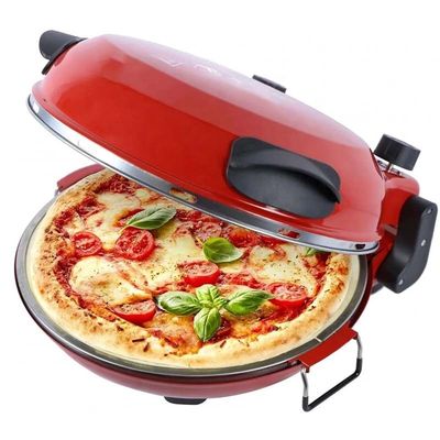 Pabrik Ningbo 12 Inch Non-Stick Calzone Maker Oven Pizza di Red Home Gunakan Fast FunElectric Multi Pizza Maker