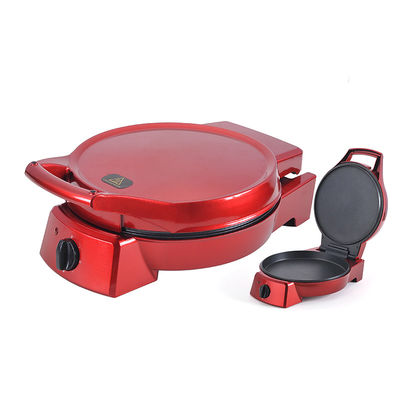 Mesin pembuat pizza listrik 12 inci Non-stick untuk rumah Pizza Pan Pie Calzone Cooker dengan kontrol suhu yang disesuaikan