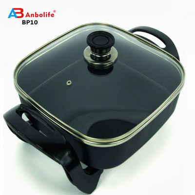 Anbo Pabrik langsung penjualan panas Non-stick bundar listrik grill pan/electric pizza pan frying pan