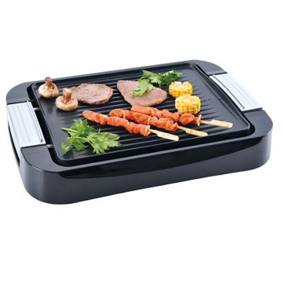 Anbo multi-fungsi putaran listrik pizza pan oven lapisan keramik listrik BBQ grill/grill listrik/grill piring dengan penutup