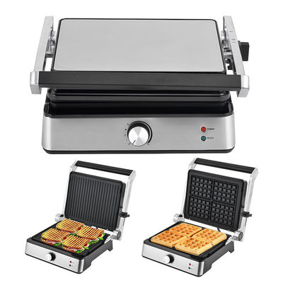 4 irisan Electric grill dengan piring yang bisa dilepas pembuat waffle Sandwich Panini Press Contact grill 2200W piring yang bisa ditukar
