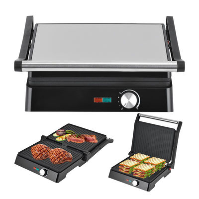 4 irisan Electric grill dengan piring yang bisa dilepas pembuat waffle Sandwich Panini Press Contact grill 2200W piring yang bisa ditukar