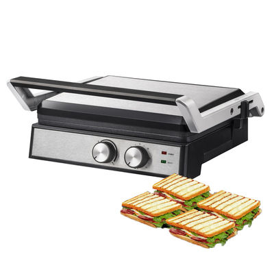 4 irisan Electric grill dengan piring yang bisa dilepas pembuat waffle Sandwich Panini Press Contact grill 2200W piring yang bisa ditukar