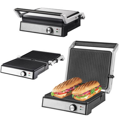 4 irisan Electric grill dengan piring yang bisa dilepas pembuat waffle Sandwich Panini Press Contact grill 2200W piring yang bisa ditukar