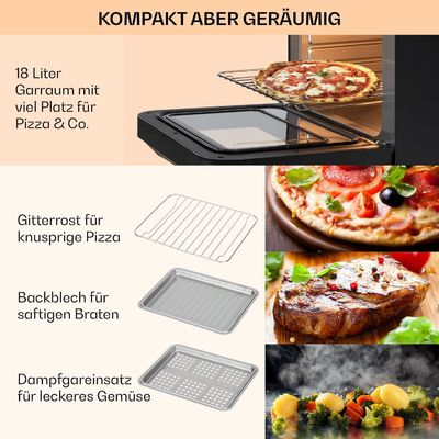 18L Dual Air Frye Dengan Fungsi Uap Dan Pengeringan 2450W Toaster Dehydrator Oil Free