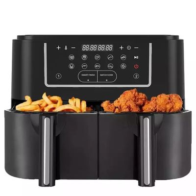 Smart 2400W Air Fryer Double Dengan Window Transparan Terlihat 9L Teknologi Dua Zona Digital