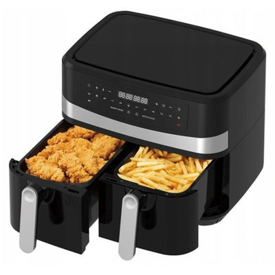 Smart 2400W Air Fryer Double Dengan Window Transparan Terlihat 9L Teknologi Dua Zona Digital