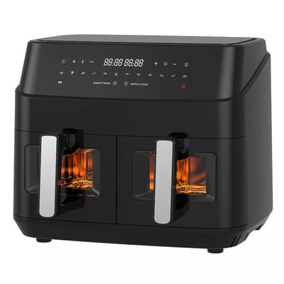 Besar 9L Dual Air Fryer Dengan 10 In 1 Touch Presets Dua Zona Teknologi