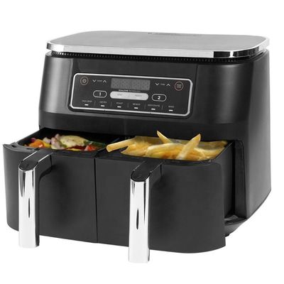 Besar 9L Dual Air Fryer Dengan 10 In 1 Touch Presets Dua Zona Teknologi