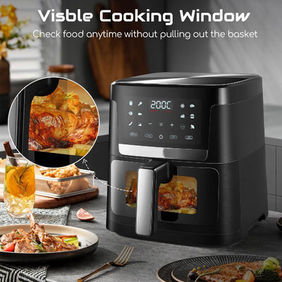 7L Dengan Jendela Stainless Steel Air Fryer Oven Led Layar Sentuh Untuk 12 Preset Mudah Bersih 1800w Rumah