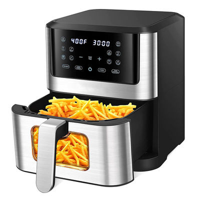 7L Dengan Jendela Stainless Steel Air Fryer Oven Led Layar Sentuh Untuk 12 Preset Mudah Bersih 1800w Rumah