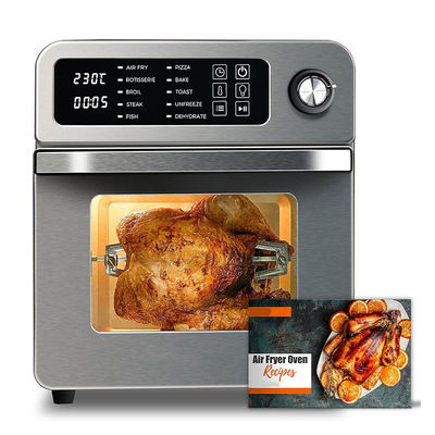 15L Electric Air Fryers Dengan Rotisserie Untuk Keluarga 10 In 1 Stainless Steel Air Fryer Toaster Oven Grill
