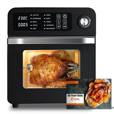 15L Electric Air Fryers Dengan Rotisserie Untuk Keluarga 10 In 1 Stainless Steel Air Fryer Toaster Oven Grill