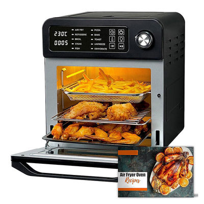 15L Electric Air Fryers Dengan Rotisserie Untuk Keluarga 10 In 1 Stainless Steel Air Fryer Toaster Oven Grill
