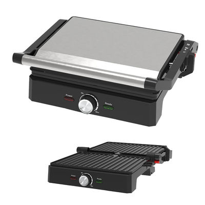 4 Slice Indoor BBQ Panini Electric Press Grill Dengan Kontrol Suhu Dan Waktu
