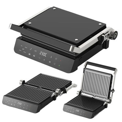 Bisa dilepas 4 Slice Indoor BBQ Grills Panini Press Dengan Pengendalian Tombol
