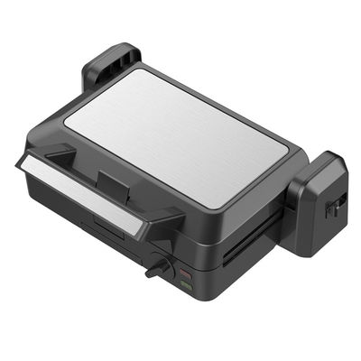 1200W Grill kontak yang bisa dilepas 3 piring 105 180 derajat suhu terbuka menyesuaikan tombol listrik PTFE Non-stick untuk BBQ rumah tangga
