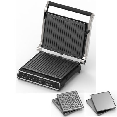 2-Slice Deep Fill Waffle Sandwich Maker BBQ Grill yang bisa dilepas Lapisan anti lengket untuk Masakan Masakan Grill Listrik Griddles