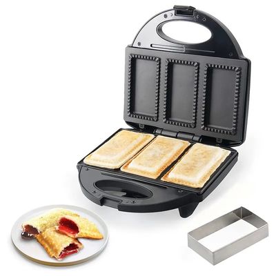 Non Stick PTFE Coating 2 Slice Waffle Maker Dengan Sandwich dan Pancake Maker yang Dapat Dipisahkan