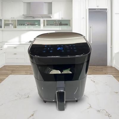 Digital Touch 6l Electric Air Fryer Oven Stainless Steel Multifungsi Smart Square Kecil Sehat Untuk penggunaan rumah tangga