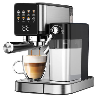 Silver Espresso Mesin Membuat Kopi Dengan Manual Susu Penyangga Untuk Latte Cappuccino Dibangun Di Grinder