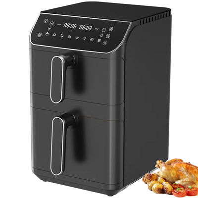 Dual Stack 12 Color Presets 6+6l Electric Digital Air Fryer Sync Dual Cook Function Dengan Opsi Jenis Oven Jendela yang Terlihat