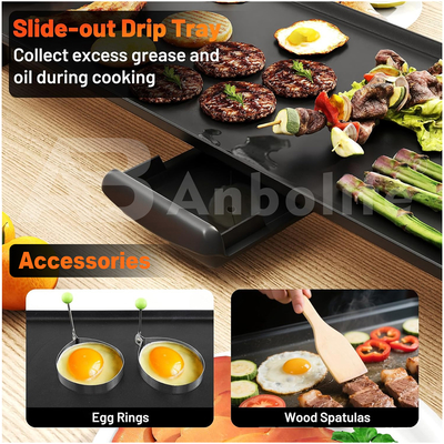Anbolife 1800W Electric Teppanyaki Grill dengan permukaan anti lengket