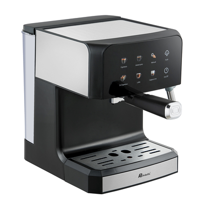 Anbo Full SS Housing LED Digital Touch Screen Expresso Coffee Machine 1.6L 20 bar Wide Espresso Coffee Maker with Milk Frother