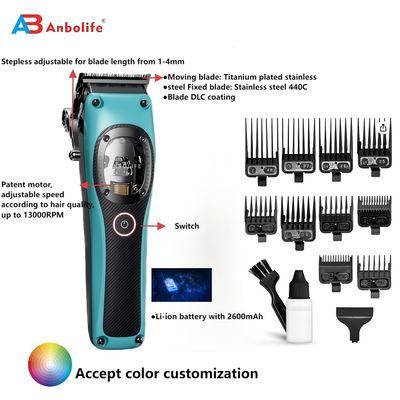 Professional hair clipper dan trimmer dengan 2600mAh baterai 120+ menit runtime dan 1 tahun garansi