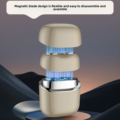 Pencukur Listrik Mini Ganda Portabel Sepenuhnya Dapat Dicuci dengan Desain Mengambang Magnetik untuk Pria
