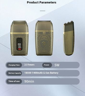 USB Powered Electric Shaver dengan Desain Retro Baterai 1200mAh dan 1-3h Fast Charging untuk Pria