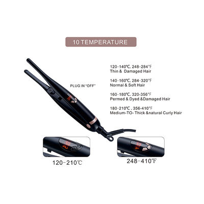 20W Dual-Purpose Hair Curler Straightener dengan 200-250°C Kontrol Suhu dan Dual Wet dan Dry Styling