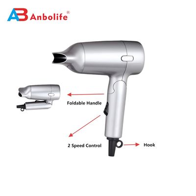 ANBOLIFE Professional 1200W Foldable Hair Dryer dengan 2 pengaturan kecepatan dan Motor DC Kecepatan Tinggi untuk pengeringan cepat