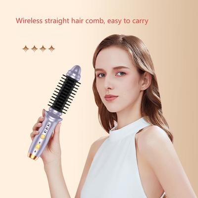 USB Rechargeable Cordless Hair Straightener Brush dengan Daya 73W dan Waktu Pengisian 1-3h untuk Gaya Rambut Mudah