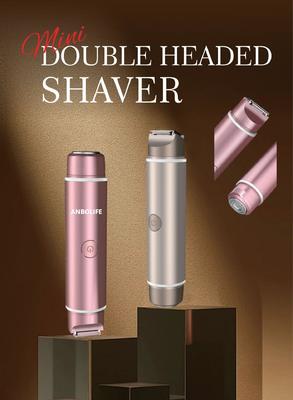 2-in-1 Electric Shaver for Women dengan waktu kerja 90 menit dan baterai 400mAh - Full Body Double Head Trimmer