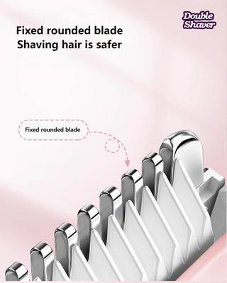 2-in-1 Electric Shaver for Women dengan waktu kerja 90 menit dan baterai 400mAh - Full Body Double Head Trimmer