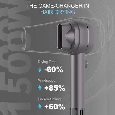 Pengering Rambut Kecepatan Tinggi 1500 W dengan Ion Negatif Konsentrasi Tinggi dan Suhu Konstan untuk Perawatan Rambut Kering Cepat