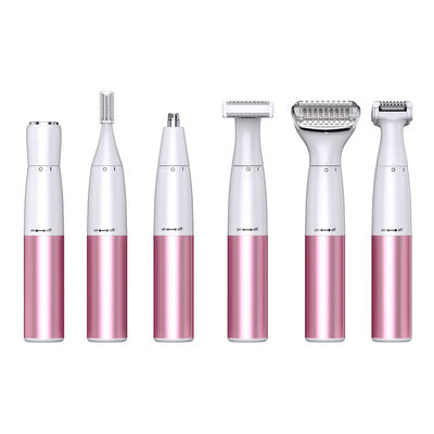 6-in-1 Multifunctional Wanita Shaver Epilator Set dengan 1200mAh Baterai Stainless Steel Blade dan Gratis suku cadang