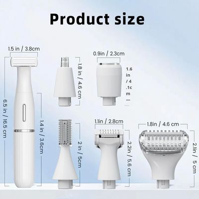 Enam-dalam-Satu Multifunctional Electric Shaver Set dengan USB Charging sepenuhnya tahan air untuk mengiris alis dan penggunaan rumah tangga