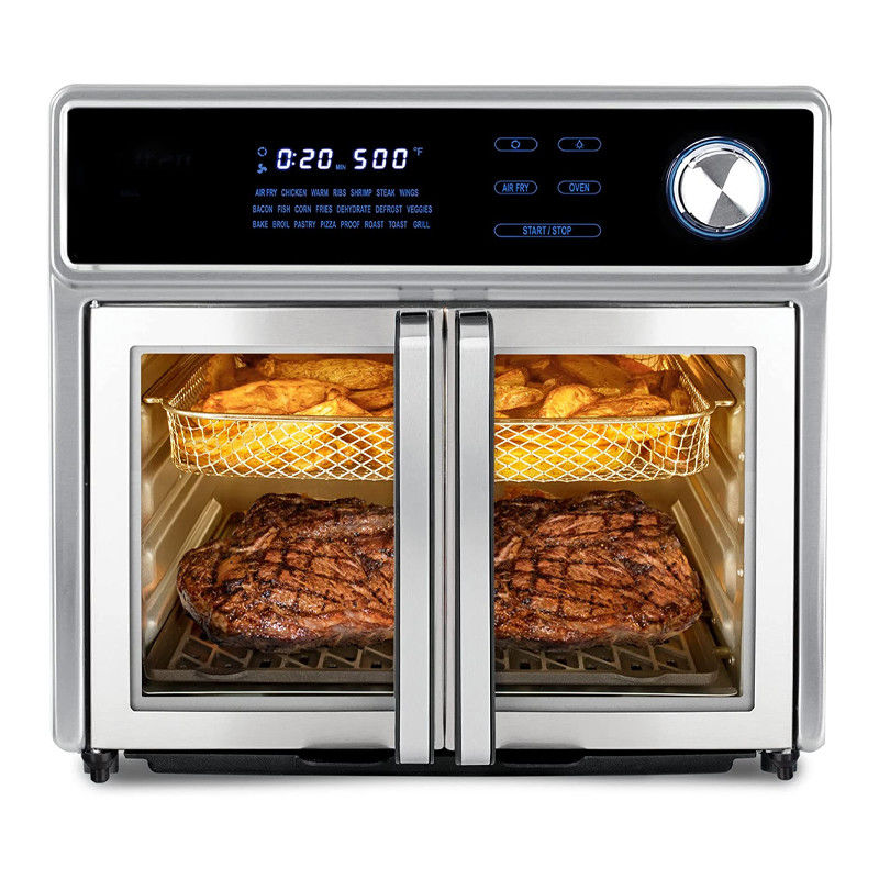 1700W Air Fryer Oven Pintu Prancis 5.5L 6.5L 23L Healthy Oil Free Stainless Steel