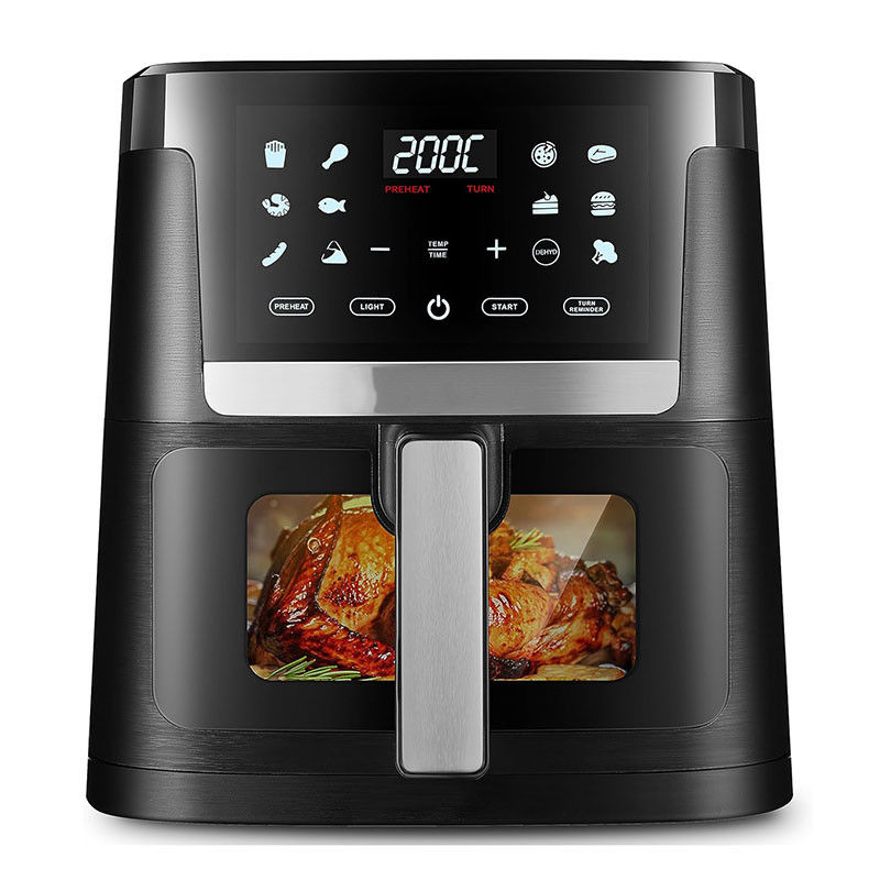 7L Dengan Jendela Stainless Steel Air Fryer Oven Led Layar Sentuh Untuk 12 Preset Mudah Bersih 1800w Rumah