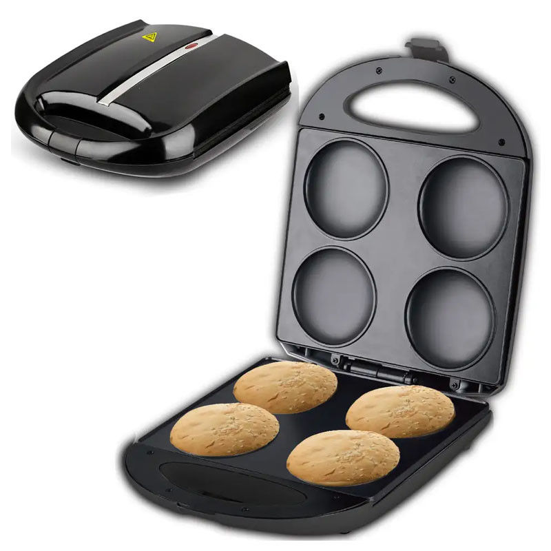 4 Pancake Egg Core Customized Waffle Maker Round Untuk Rumah Individu Anak-anak Kue Panggang