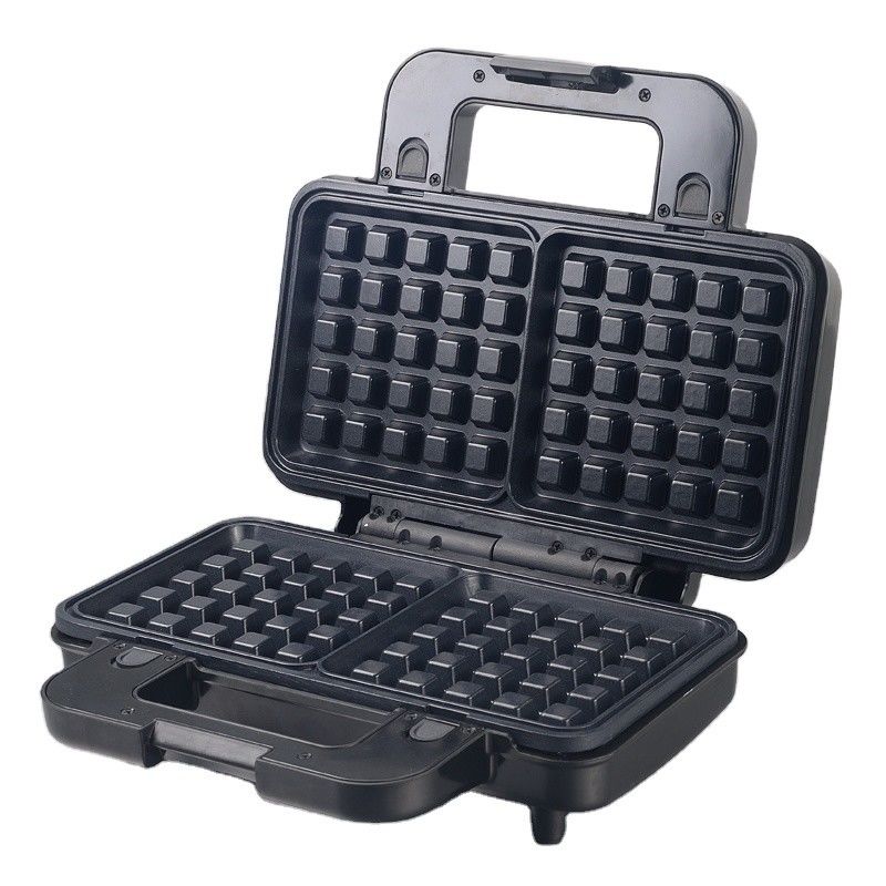 Non Stick PTFE Coating 2 Slice Waffle Maker Dengan Sandwich dan Pancake Maker yang Dapat Dipisahkan