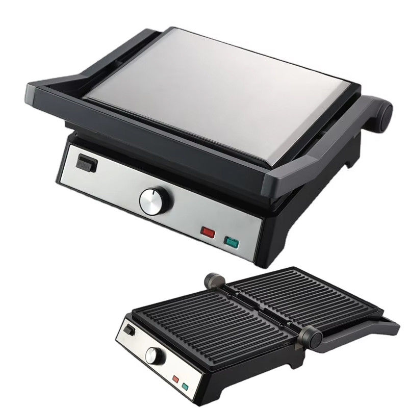 Kontak Listrik BBQ Grill Tanpa Asap Peralatan Masakan Rumah Patah 4/6 Slice Panini Maker