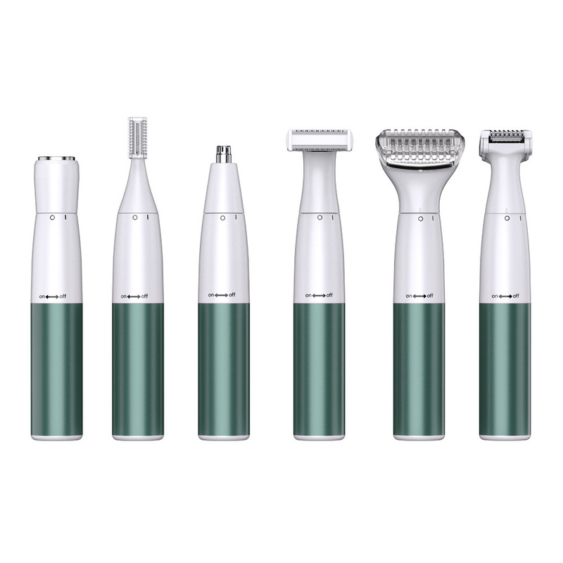 6-in-1 Multifunctional Wanita Shaver Epilator Set dengan 1200mAh Baterai Stainless Steel Blade dan Gratis suku cadang