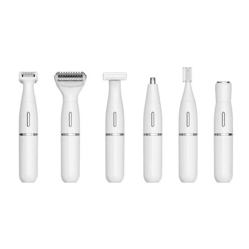 Enam-dalam-Satu Multifunctional Electric Shaver Set dengan USB Charging sepenuhnya tahan air untuk mengiris alis dan penggunaan rumah tangga